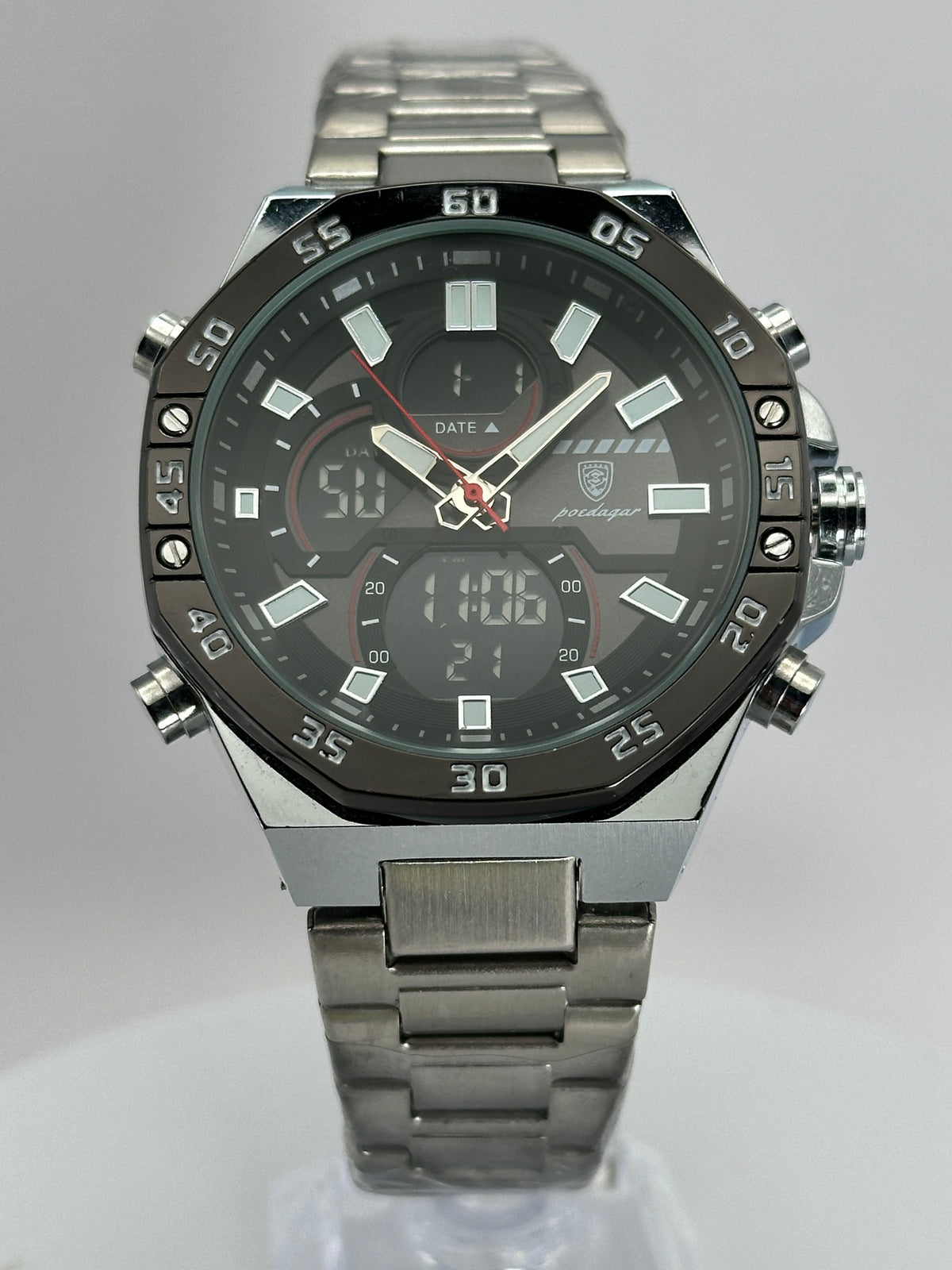 POEDAGAR E101 – Reloj Analógico-Digital Multifunción 46 mm