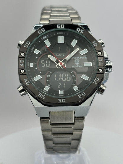 POEDAGAR E101 – Reloj Analógico-Digital Multifunción 46 mm
