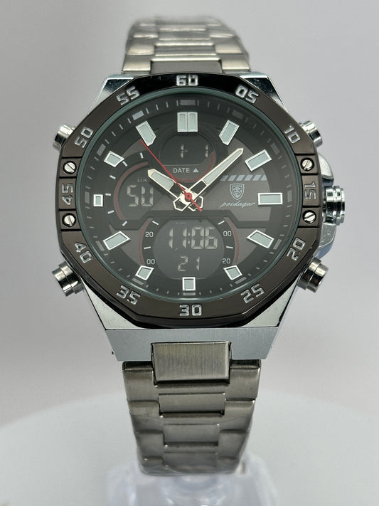 POEDAGAR E101 – Reloj Analógico-Digital Multifunción 46 mm