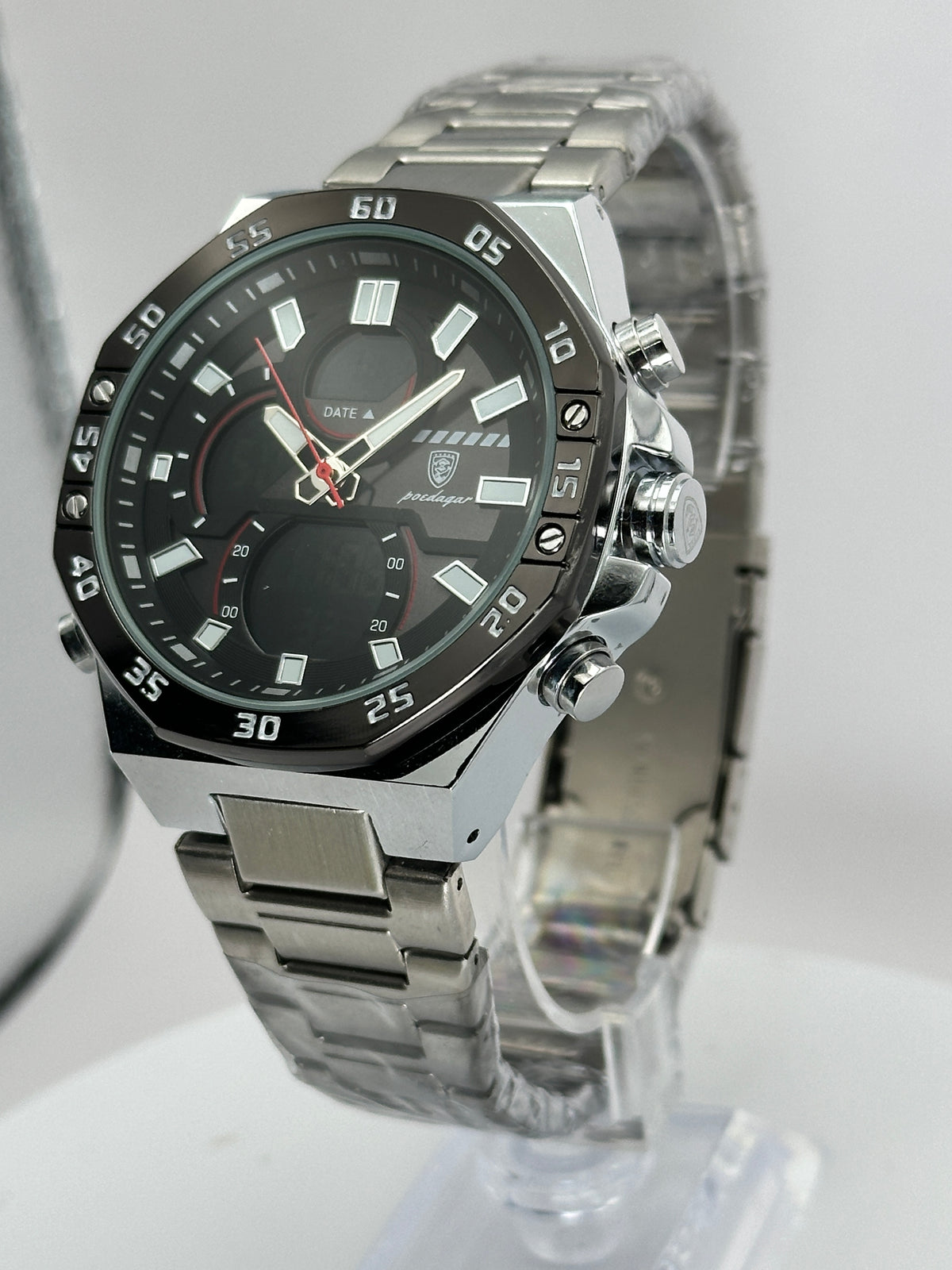 POEDAGAR E101 – Reloj Analógico-Digital Multifunción 46 mm