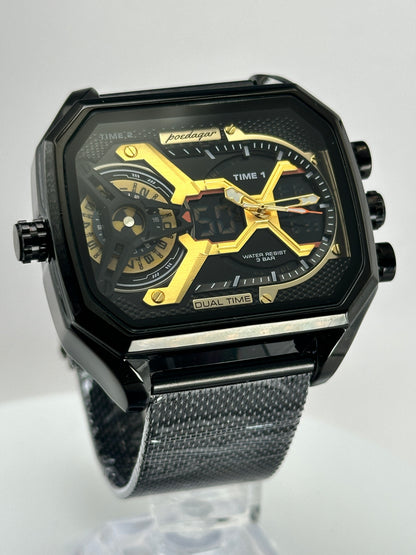 POEDAGAR E106 – Reloj Analógico-Digital Multifunción 47 mm