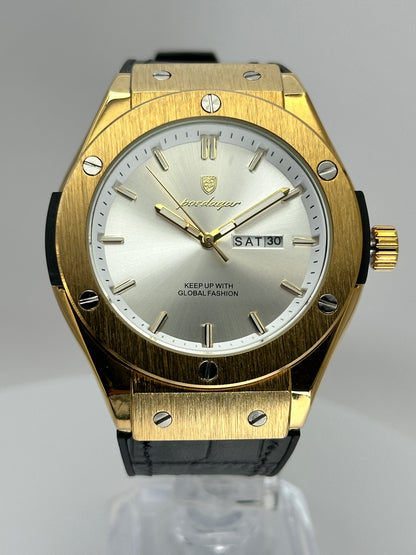 POEDAGAR 852 – Reloj de cuarzo Day-Date 41 mm