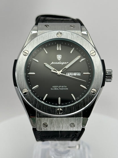 POEDAGAR 852 – Reloj de cuarzo Day-Date 41 mm