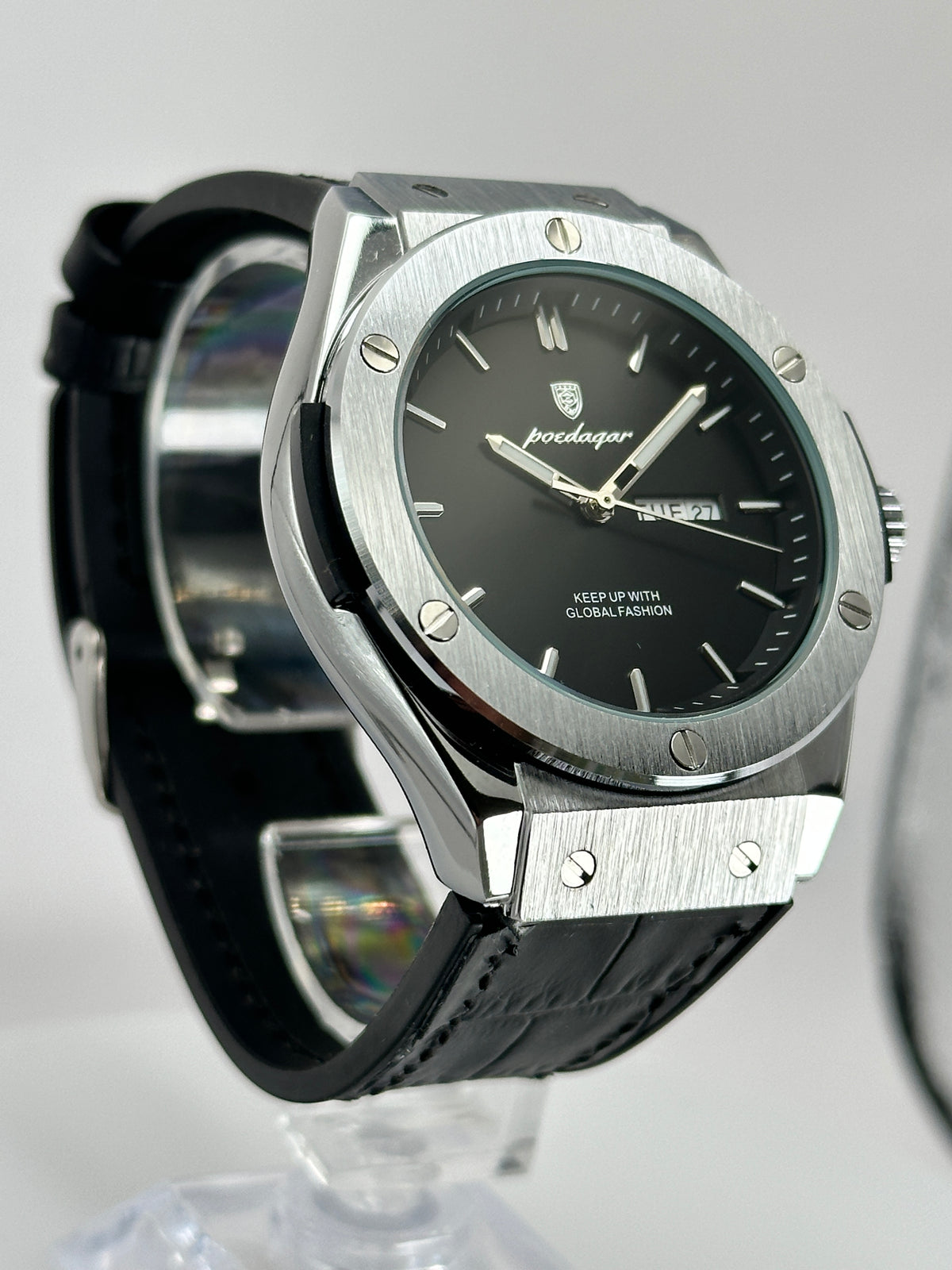 POEDAGAR 852 – Reloj de cuarzo Day-Date 41 mm