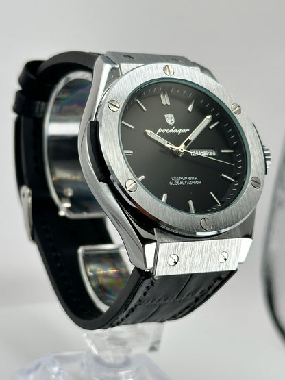POEDAGAR 852 – Reloj de cuarzo Day-Date 41 mm