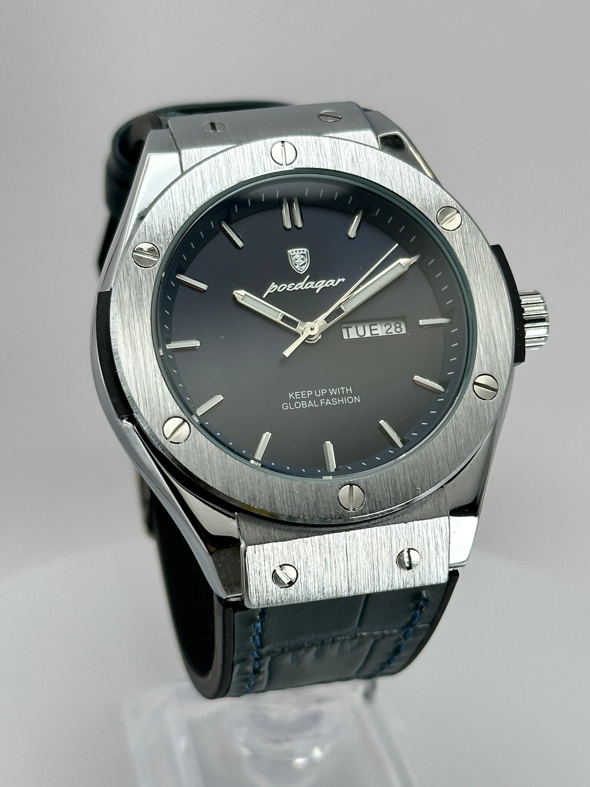 POEDAGAR 852 – Reloj de cuarzo Day-Date 41 mm