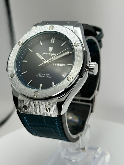 POEDAGAR 852 – Reloj de cuarzo Day-Date 41 mm