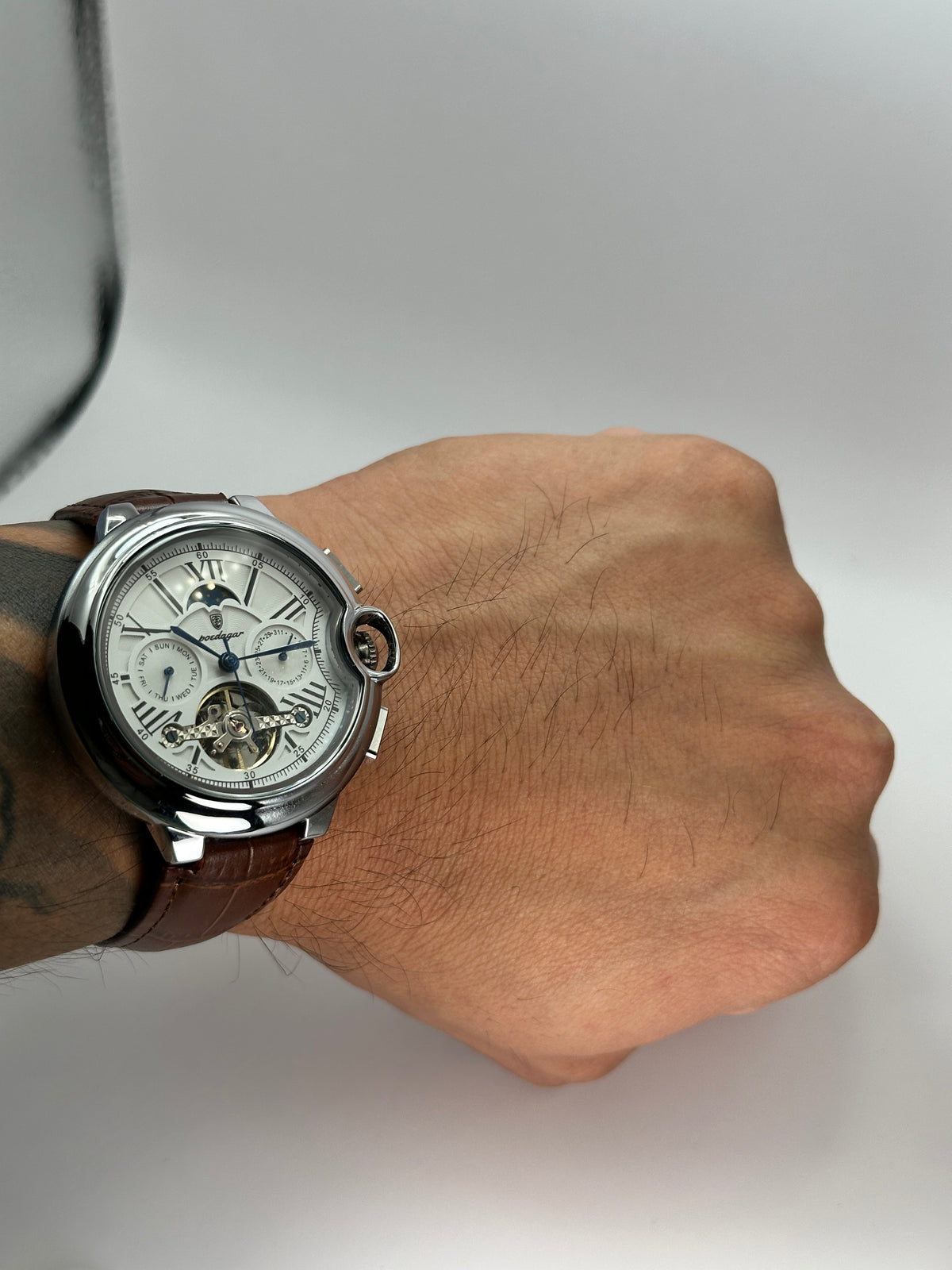 POEDAGAR 1413 – Reloj Automático Open Heart 49 mm