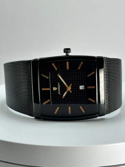 POEDAGAR 885 – Reloj de Cuarzo Rectangular con Malla Milanesa