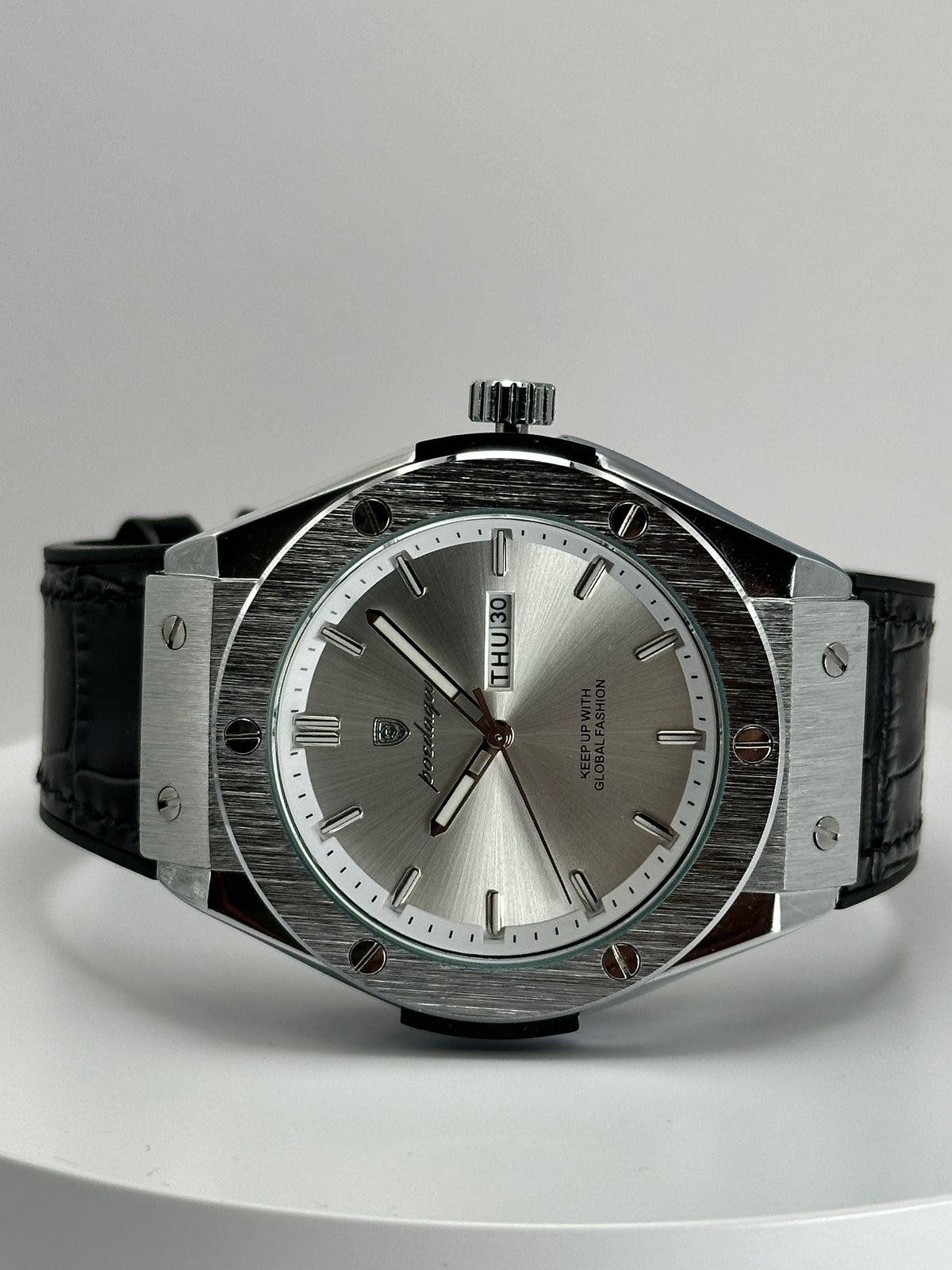 POEDAGAR 852 – Reloj de cuarzo Day-Date 41 mm